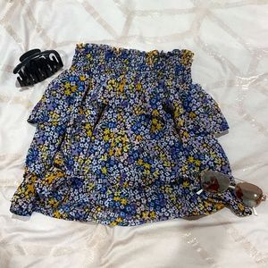 Cute Floral Ruffle Skirt
